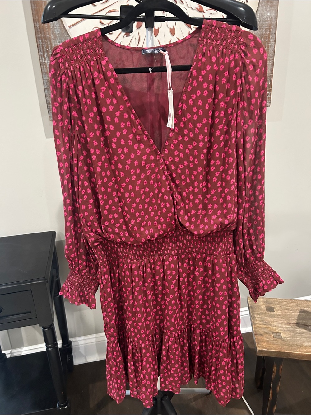 Vineyard Vines Burgundy Long-Sleeve Dress / Size Medium / NWT / BOHO